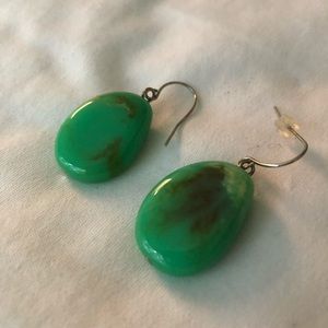 Green and brown stone earrings